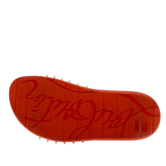Christian Louboutin Take It Easy Slides Grey Rubber Size 12 US New main image 4